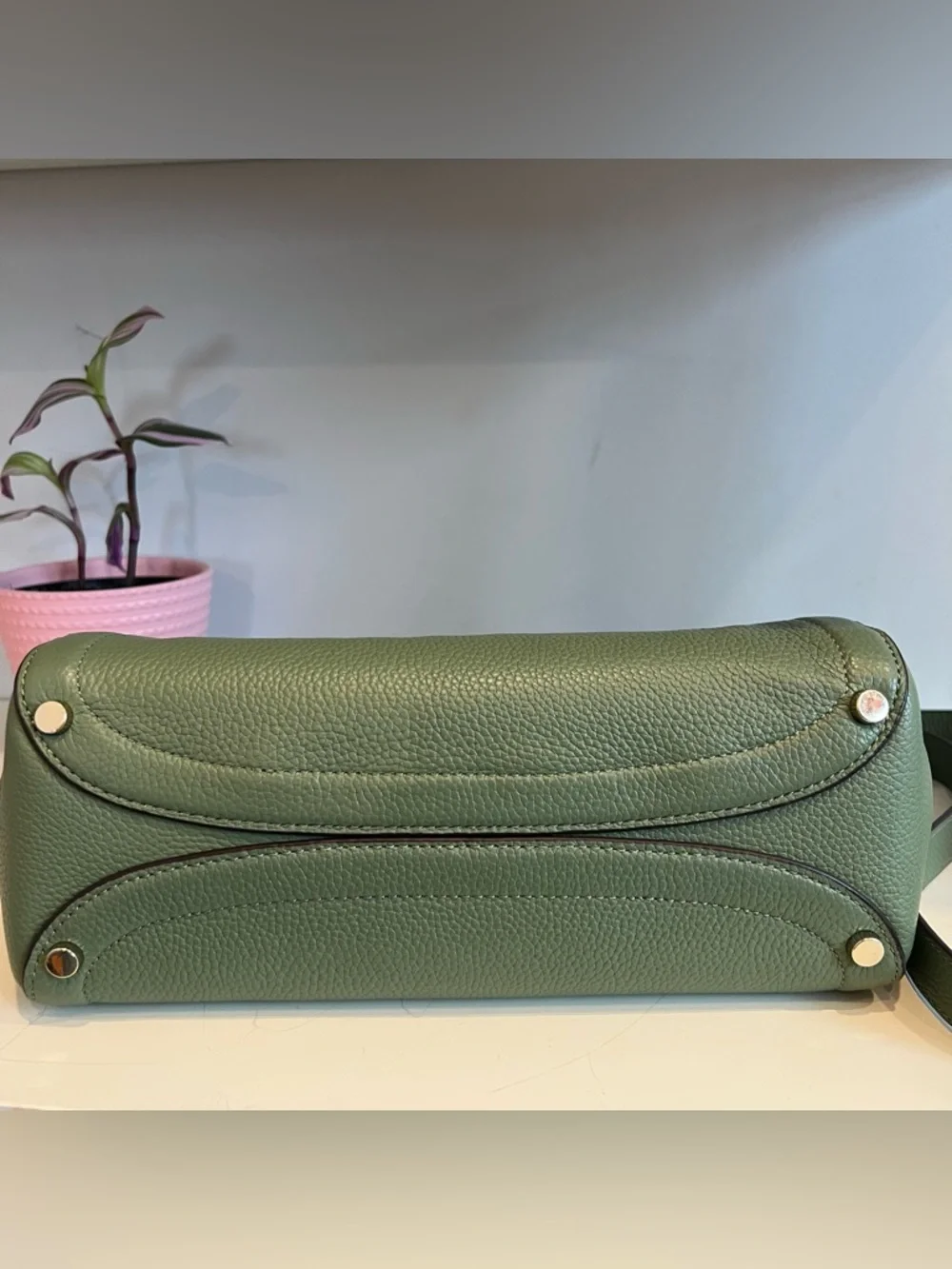 kate spade Knott Small Satchel Sage Green Pebbled Leather Crossbody - Picture 13 of 13